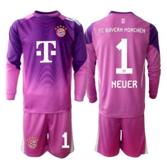 Billige Fotballdrakt Bayern Munich Manuel Neuer #1 Keeper Replika Tredjedraktsett Barn 2025-26 Langermet (med bukser)